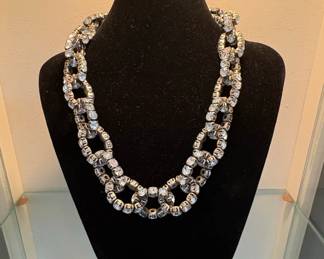 Rhinestone Choker Necklace with Interlocking Links