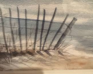 Framed Watercolor Beach Scene second image