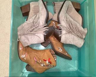 Sam Edelman Letti Western Booties with Floral Embroidery and Fringe