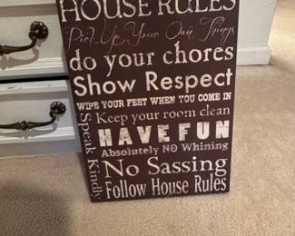 House Rules Wall Plaque