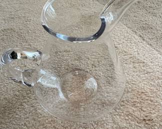 Clear Glass Pitcher with Applied Handle