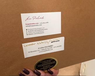 Lisa Palombo Lavender Water Lily Original Oil Painting third image