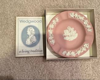 Wedgwood Pink Jasperware Ashtray with Aurora and Chariot Scene