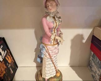 Victorian Lady Figurine with Parasol Anchor Mark