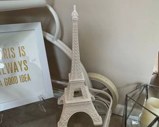 White Resin Eiffel Tower Figurine