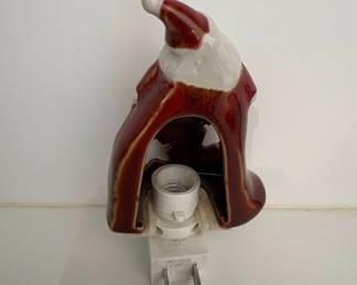 Ceramic Santa Claus Night Light with Star Cutouts second image