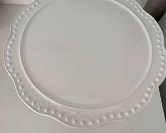 White Ceramic Beaded Cake Stand by Fapor Portugal second image