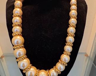 Joan Rivers Faux Pearl and Gold Tone Rope Necklace