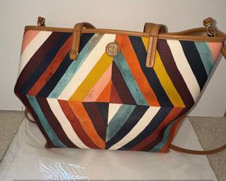 Tory Burch Kerrington Square Tote Bag Diamond Combo