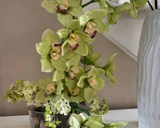 Artificial Green Cymbidium Orchid Arrangement