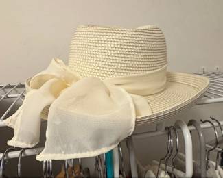 Vintage Straw Sun Hat with Fabric Rose Embellishment second image