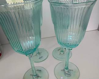 Anthropologie Lydia Tinted Wine Glasses Set of 4