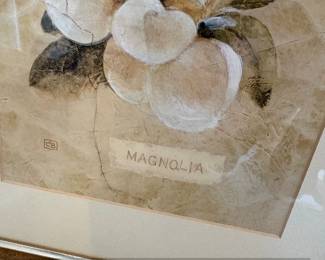 Cheri Blum Magnolia on Cracked Linen Framed Artwork second image