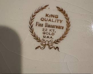 Vintage Homer Laughlin Georgian Turkey Platter with K Gold Trim third image