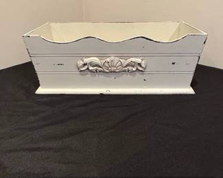 Shabby Chic Decorative Planter Box with Scalloped Edge and Shell Motif