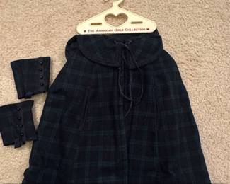 American Girl Pleasant Company Samanthas Plaid Cape and Cuffs Set
