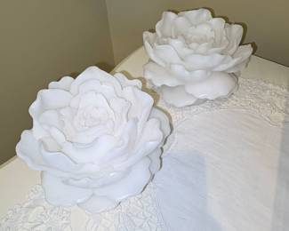Set of White Rose Flameless LED Candles