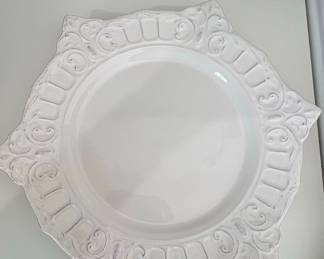 Matceramica Venice White Embossed Charger Plate