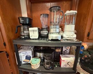 Blenders, coffee makers, crockpot, hand mixer, waffle maker, toaster
