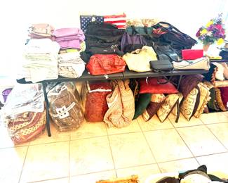 Purses, throw pillows