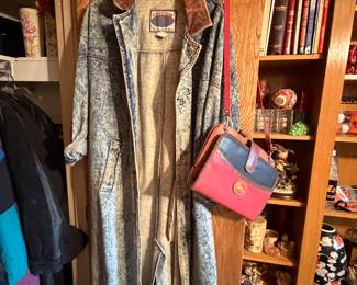 Vintage Dooney and Burke Day Planner satchel; Acid Washed Duster circa 1980s