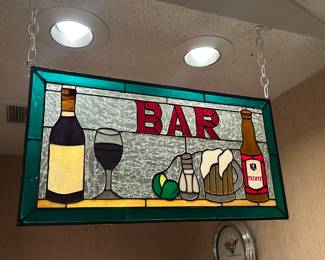 Stained glass bar sign