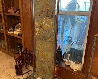 Slate, stone and copper water fountain