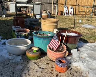 Glazed & Terra cotta pots, unique planters