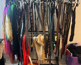 Large Selection of women’s belts, scarves, and bandannas