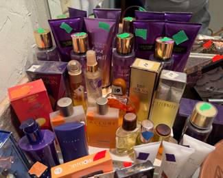 Victoria's Secret Love Spell lotion and spray, Eternity for Men, Obsession for men, White Diamonds, Elizabeth Taylor Passion perfume, Allure by Chanel 