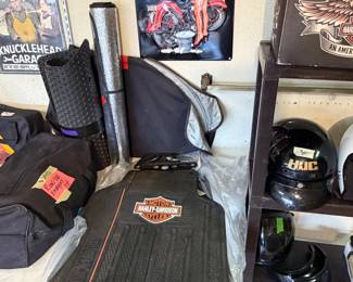 Harley floor mats and wall decor