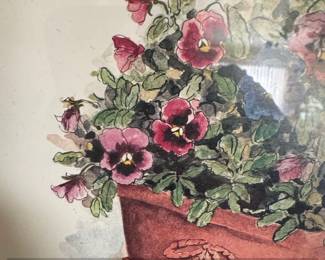 Peggy Abrams Potted Mixed Pansies Fine Art Print second image