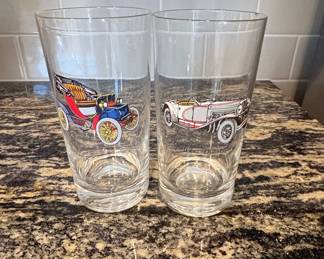 Vintage Duesenberg and Classic Car Glasses Set