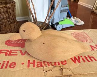 Vintage HandCarved Wooden Duck Decoy
