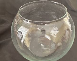 Clear Glass Bubble Bowl Vase