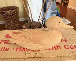 Unfinished HandCarved Wooden Duck Decoy