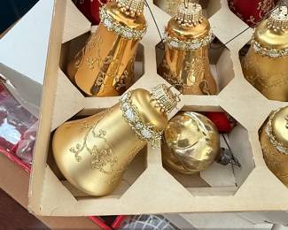 Vintage Christmas by Krebs Glass Bell Ornaments second image