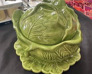 Vintage Holland Mold Cabbage Tureen with Lid and Underplate