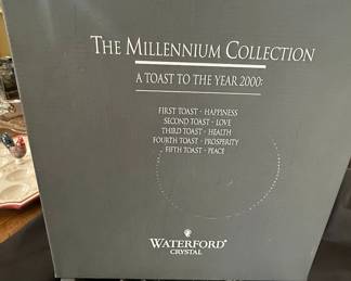 Waterford Crystal Millennium Collection Peace Toasting Flutes Pair second image