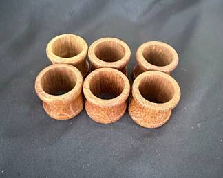 Set of Teak Wood Napkin Rings