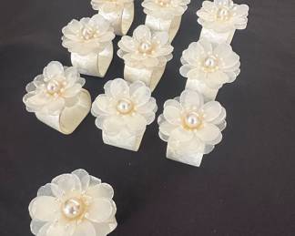 Set of Capiz Shell Flower Napkin Rings