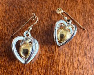 Heart dangle earrings