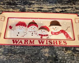 St. Nicholas Square Warm Wishes Snowman Mug and Tray Set second image