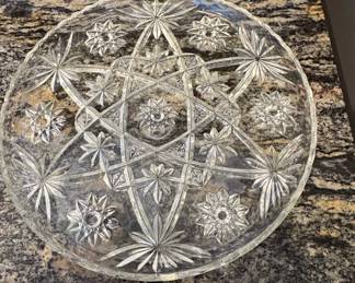 Anchor Hocking Star of David Early American Prescut EAPC Glass Platter