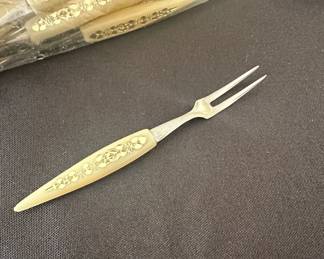 Vintage pc Japanese Stainless Steel Floral Cocktail Forks