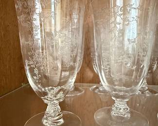 Fostoria Navarre Etched Glass Goblets second image