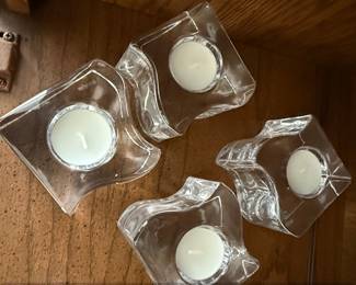 Orrefors Puzzle Crystal Tealight Holder Set of second image