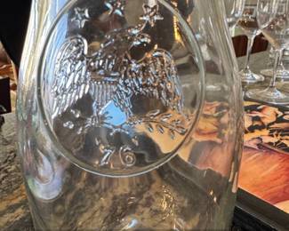 Anchor Hocking Bicentennial Glass Milk Bottle with Eagle Emblem second image
