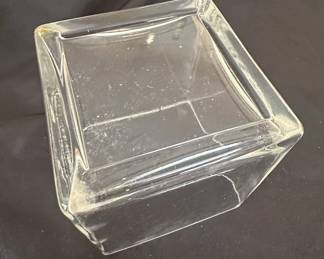Clear Glass Cube Vase second image