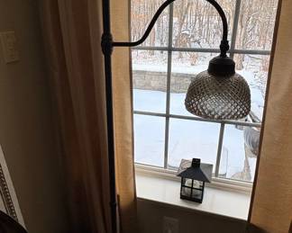 Black Metal Lantern with Glass Panes second image